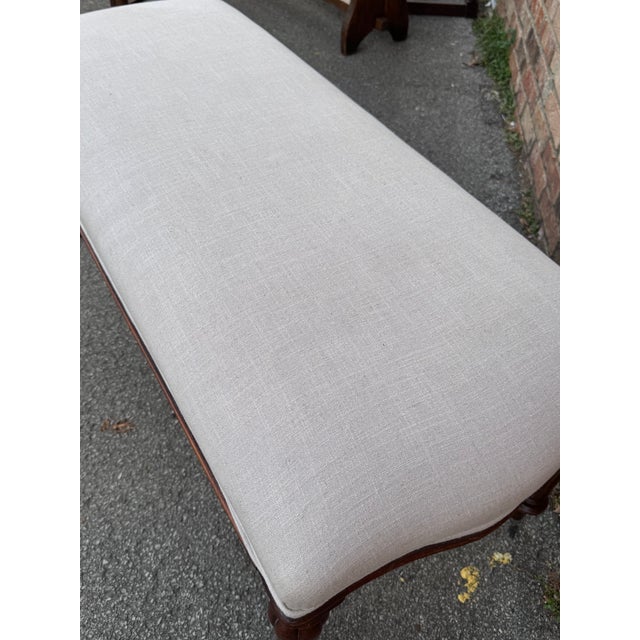 Newly Upholstered English Bench For Sale - Image 9 of 9