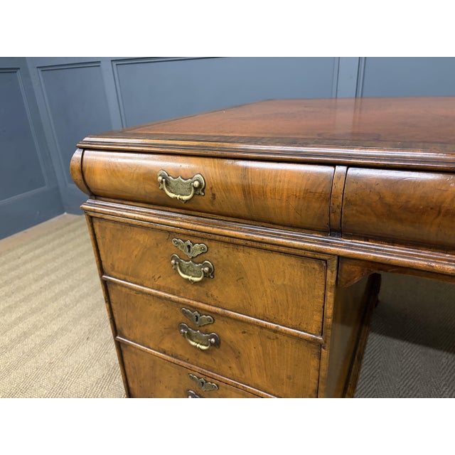 Burr Walnut Partners Pedestal Desk from Maple & Co., 1920s For Sale - Image 3 of 18