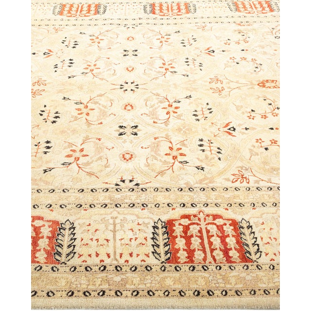 Mogul Collection Hand-Knotted Area Rug - Ivory 6' 4" x 9' 2" For Sale - Image 4 of 9