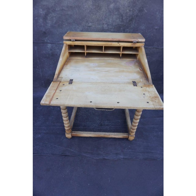 Ivory 1920s Original Monterey Straw Ivory Desk For Sale - Image 8 of 12