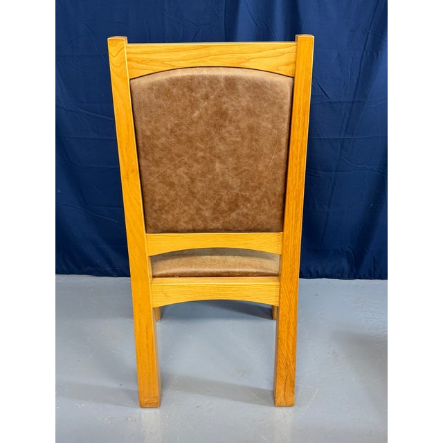 Wood Vintage Ash Dining Suit with Leather, 2000, Set of 10 For Sale - Image 7 of 18