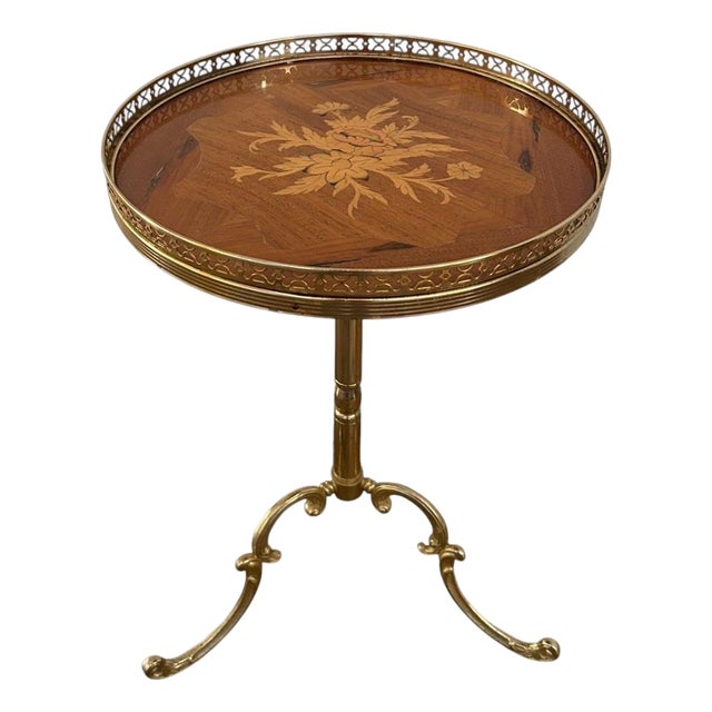 1950s Small Brass Italian Side Table For Sale