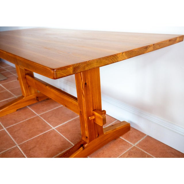 Mid-Century Modern Refectory Pine Dining Table in Blonde by Trestle R. Nance, 1960s For Sale - Image 12 of 18