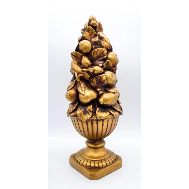 French 20th Century Gold Painted Plaster Topiary/ Centerpiece For Sale - Image 3 of 10