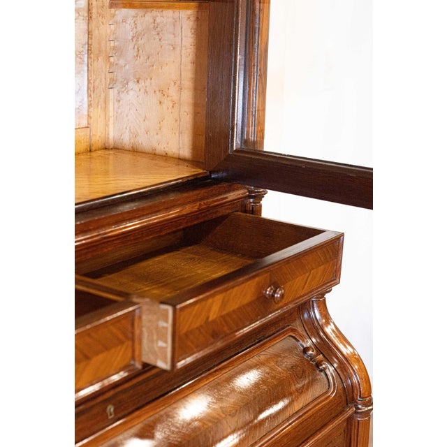 Italian Renaissance revival Bookcase Secretaire, 19th Century For Sale - Image 13 of 17