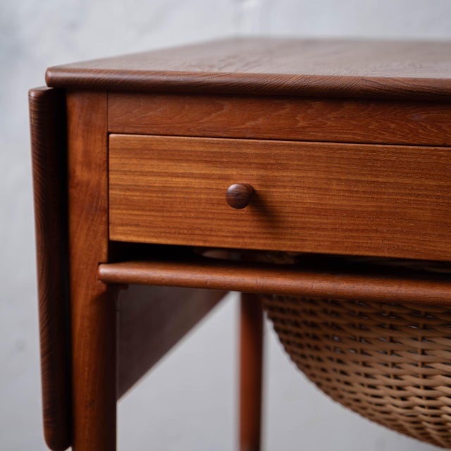 Mid-Century Modern Hans J. Wegner Sewing Table, Model at-33, 1960s For Sale - Image 3 of 17