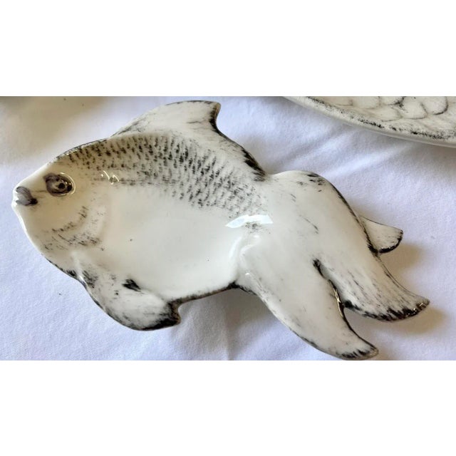 Mid-Century Modern Fish Tray With Serving Dished- Set of 8 For Sale - Image 3 of 7