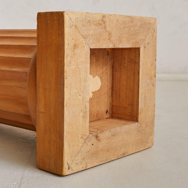 Wood French Wooden Fluted Column Pedestal, 1940s For Sale - Image 7 of 7