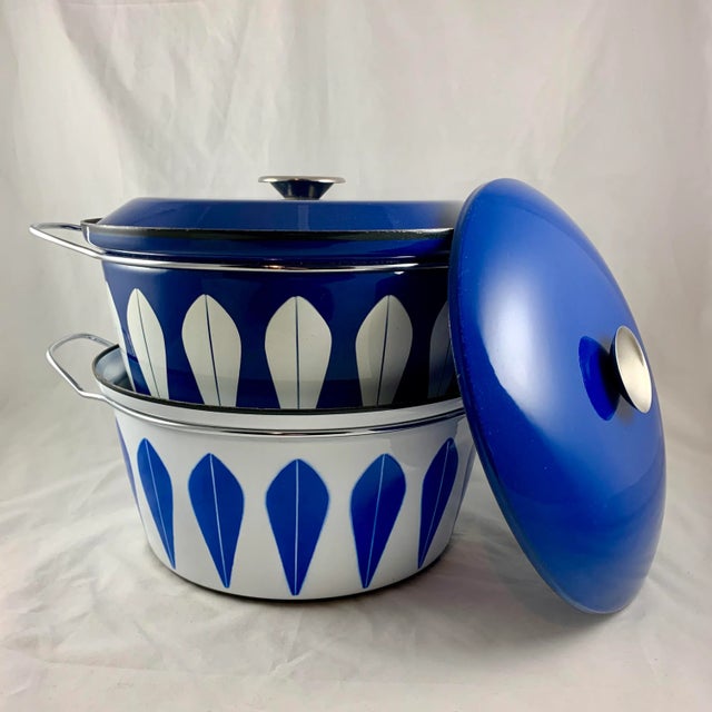 Cathrineholm Scandinavian Modern Lotus Enameled Dutch Oven For Sale - Image 11 of 13