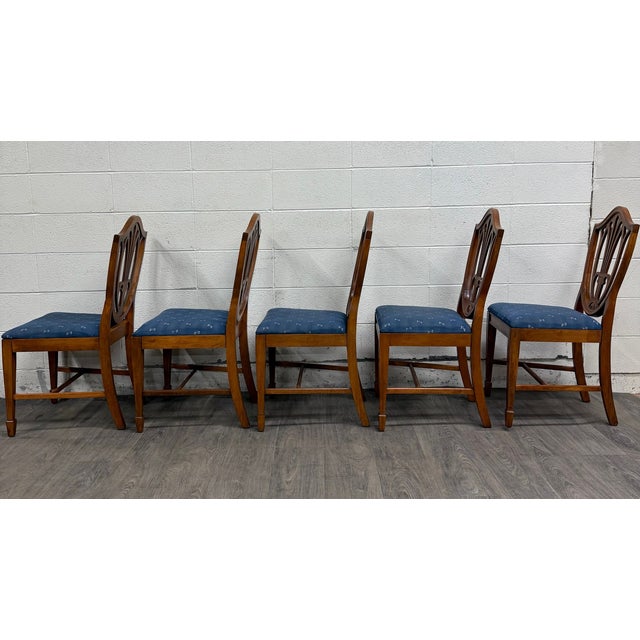 Vintage Duncan Phyfe Style Hepplewhite Style Shield Back Dining Side Chairs For Sale - Image 10 of 10