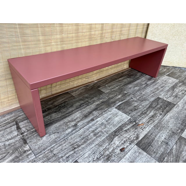 B&B Italia Post Modern Lacquered Raspberry Accent Bench by B&b Italia. Circa 1990s For Sale - Image 4 of 18