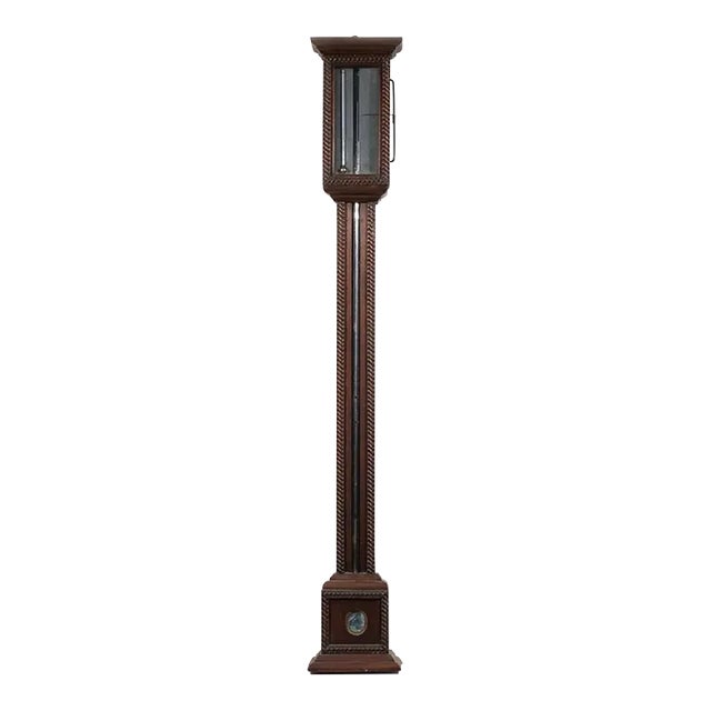 Early 19th a.s. & j.a. Mahogany Stick Weather Barometer For Sale