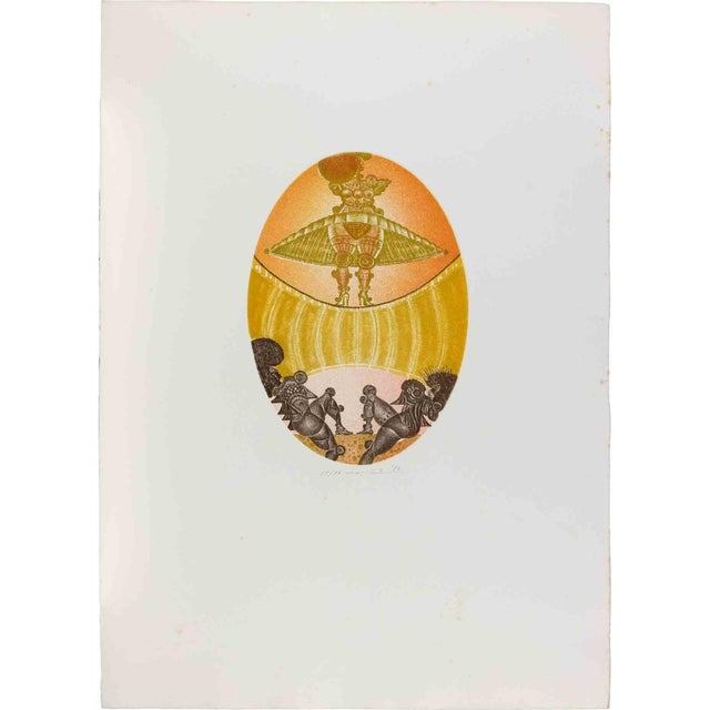 Pasquale Basile, Surreal Composition, Screenprint, 1982 For Sale