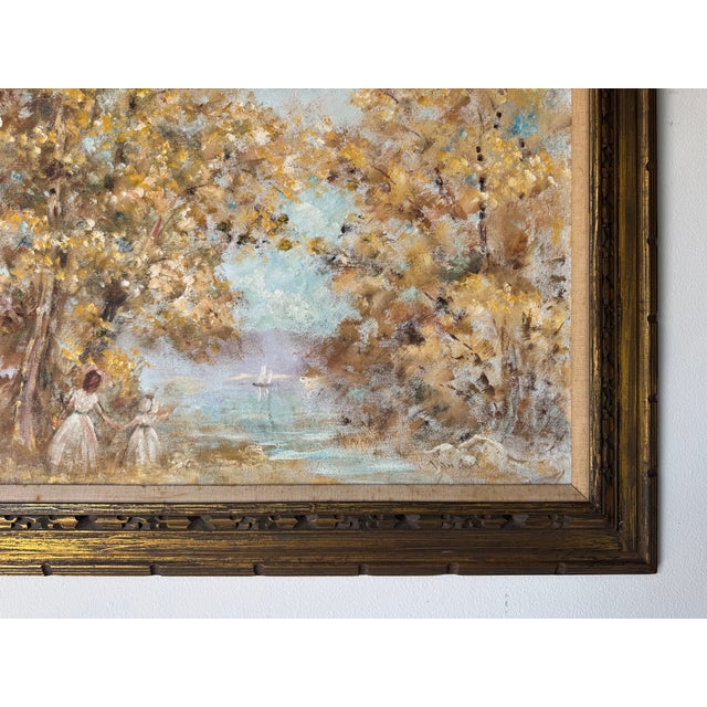 Gold Elizabeth Van Cort “Children and Country Scenes” Impressionist Oil on Canvas Painting – Framed For Sale - Image 8 of 11