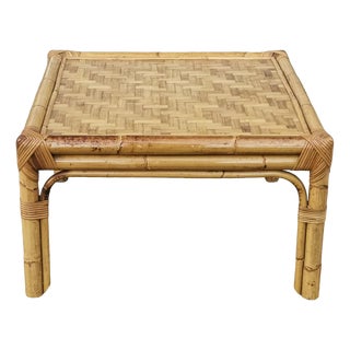 Low Bamboo Coffee Table, 1960s For Sale