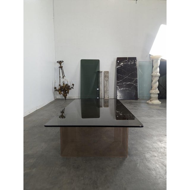 Vintage Coffee Table in Glass and Acrylic Glass, 1960s For Sale - Image 3 of 7