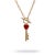 Gold Key to Love Red Enamel Gold Necklace For Sale - Image 8 of 9