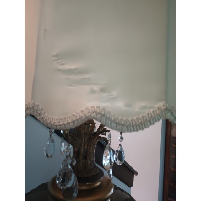 1950's Vintage Carl Falkenstein Hollywood Regency Tall Table Lamp With Jeweled Crystal For Sale - Image 9 of 18