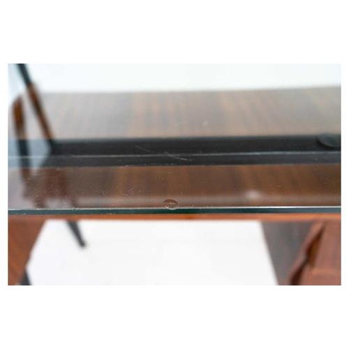 Metal Mid-Century Modern Desk with Glass Top For Sale - Image 7 of 11