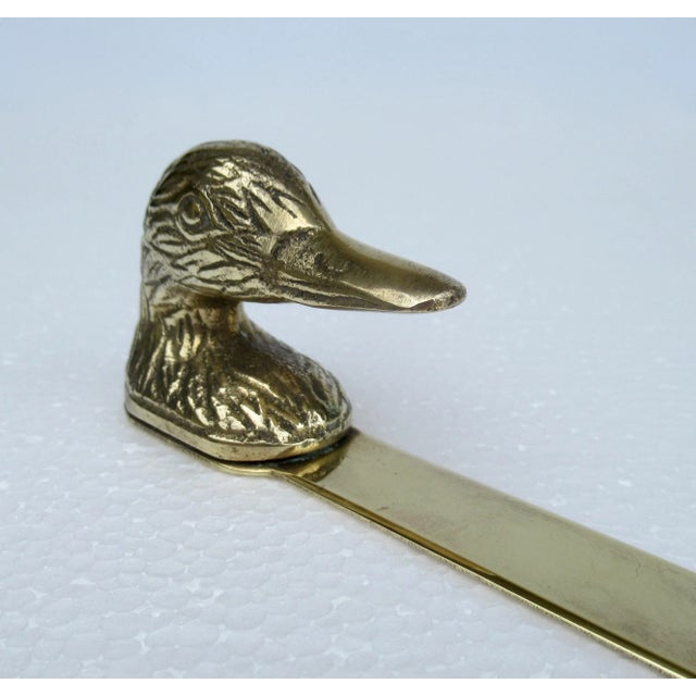 Metal Vintage Mid-Century Brass Mallard Duck Letter Opener For Sale - Image 7 of 13