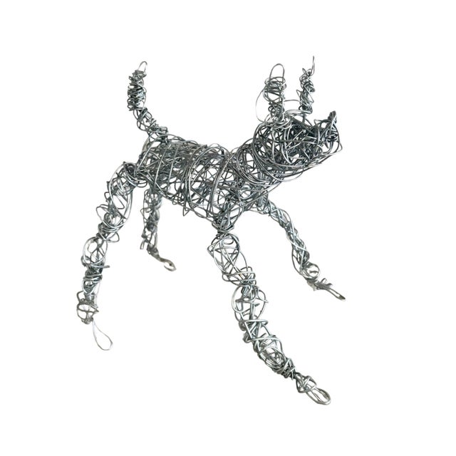 Hand-Made, One-of-a-Kind Wire Dog by Artist Christopher Shoemaker, 8.5” X 6” For Sale - Image 6 of 11
