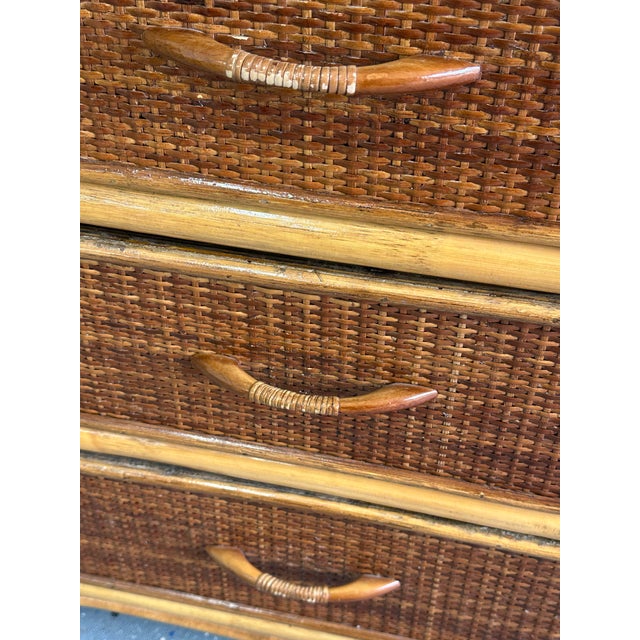 1980s 1980s Bamboo and Cane British Colonial Style Small Chest For Sale - Image 5 of 11