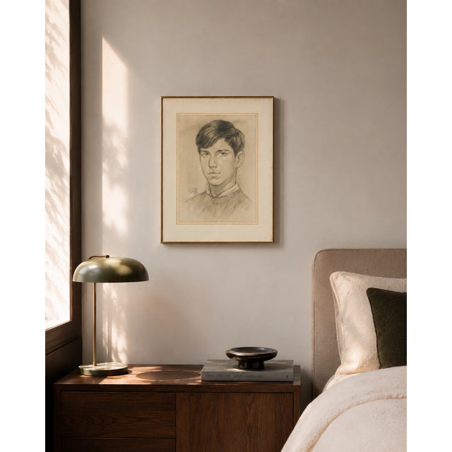 Graphite Portrait of a Young Man - Harold Geller, C. 1968 For Sale - Image 9 of 10
