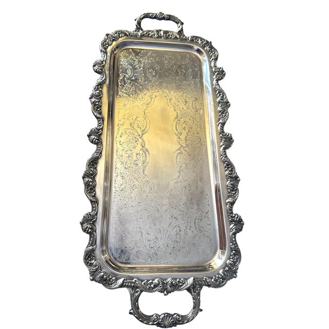 Vintage Towle Silversmiths Rectangular Serving Tray For Sale - Image 12 of 12