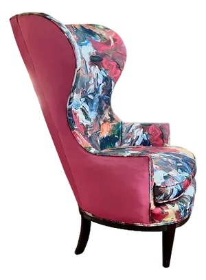 1930s Art Deco Newly Upholstered Butterfly Wingback Chair