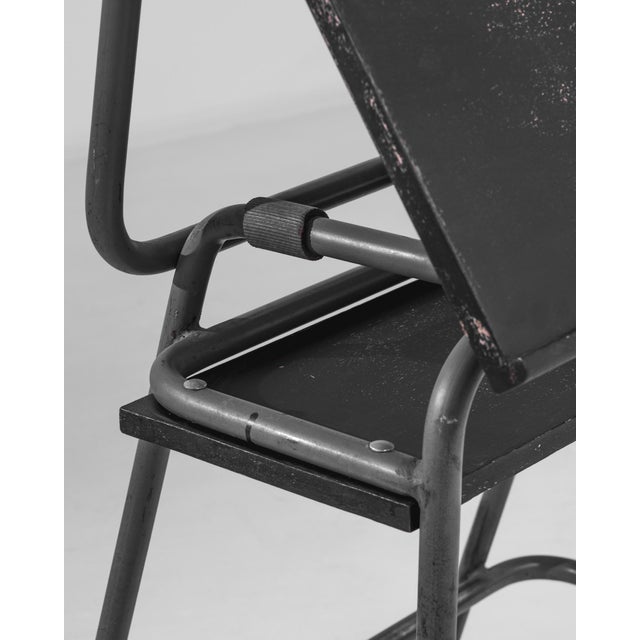 Black 1960s Czech Metal School Desk For Sale - Image 8 of 18