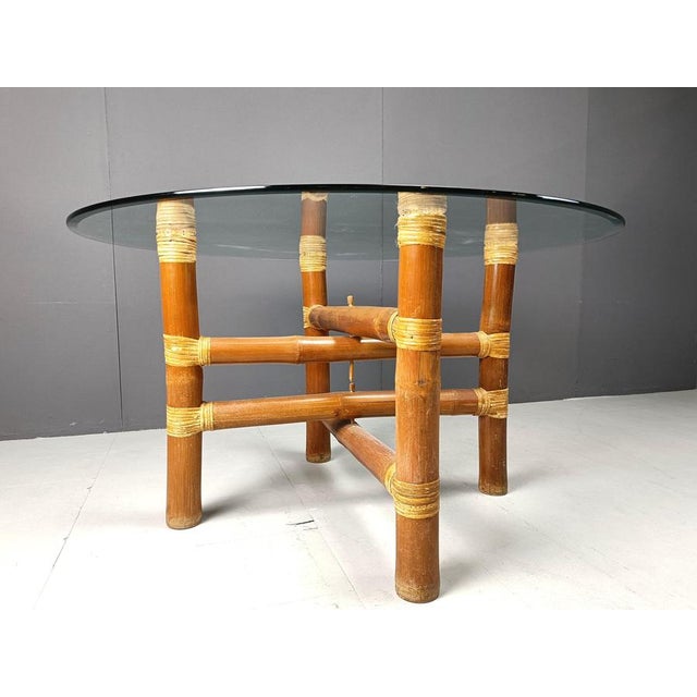 1970s Vintage Bamboo Dining Table, 1970s For Sale - Image 5 of 11