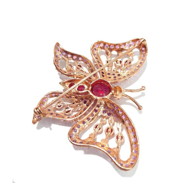Bochic "Orient" Vintage Ruby & Emerald Brooch  18K Gold over Silver (Can be worn as a pendant) Step into elegance with...