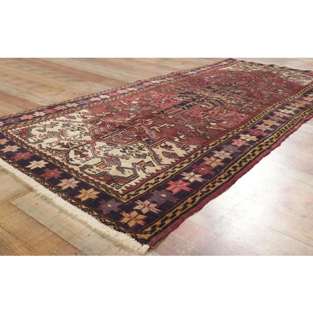 Textile Vintage Persian Heriz Rug Runner - 03'08 X 08'04 For Sale - Image 7 of 11