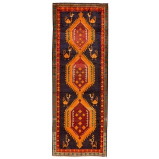 Vintage Kurdish Hanmade Wool Rug, 4' X 11' For Sale