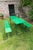 Wood 1970s German Beer Garden Folding Table and Benches, Green Wood For Sale - Image 7 of 13