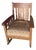Solid Oak Mission Style Armchair – Antique Wood Rocking Chair For Sale