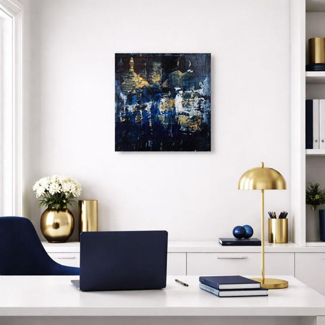 Shades of Blue 2 Abstract Expressionism Acrylic Painting For Sale - Image 4 of 8