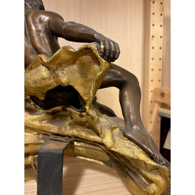 18th C. French Louis XV Gilt and Bronze Chenets Andirons-a Pair For Sale - Image 11 of 11