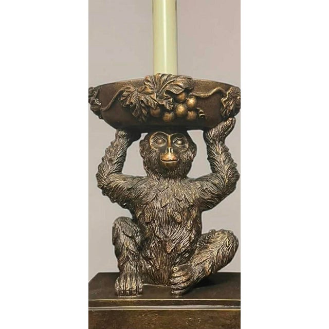 Sculpture Materials Vintage Monkey Lamp in the Style of Maitland Smith or Bombay For Sale - Image 7 of 14