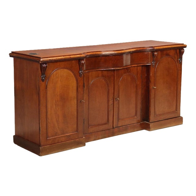 Antique English Mahogany Sideboard, 1850s For Sale