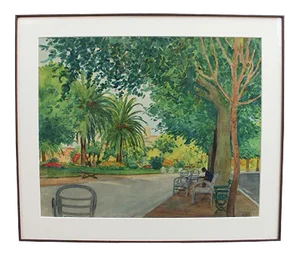 A View of the Park in Menton by Tony Minartz, 1930s