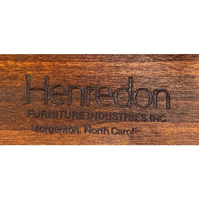 Henredon 1980's Oak and Brass Mirror Top Contemporary Console Sofa Table For Sale - Image 9 of 10