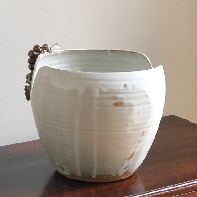 Late-20th Century Pottery Planter W/ Grapevine Motif For Sale - Image 9 of 12