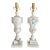 Pair Italian Neoclassic Urn Alabaster Table Lamps For Sale