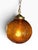 Mid-Century Modern Vintage 1970s Amber Floral Glass Swag Hanging Lamp For Sale - Image 3 of 6