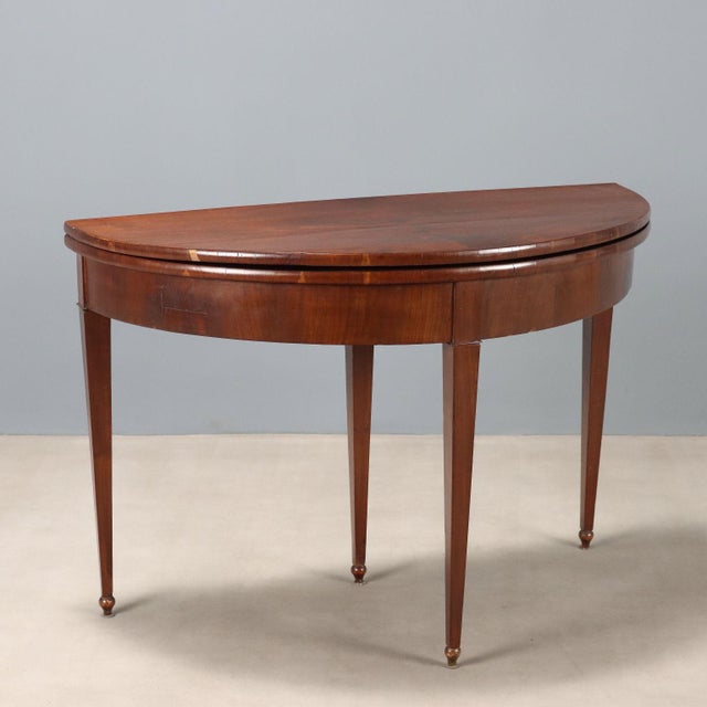 Half-Moon Console Table in Mahogany For Sale - Image 12 of 12