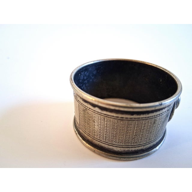 Mid 19th Century 19th Century American Medallion Helmeted Coin Silver Napkin Ring - No Monogram For Sale - Image 5 of 7