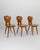 Rustic Vintage Folk Style Wooden Farmhouse Chairs, 1960s, Set of 3 For Sale - Image 3 of 12