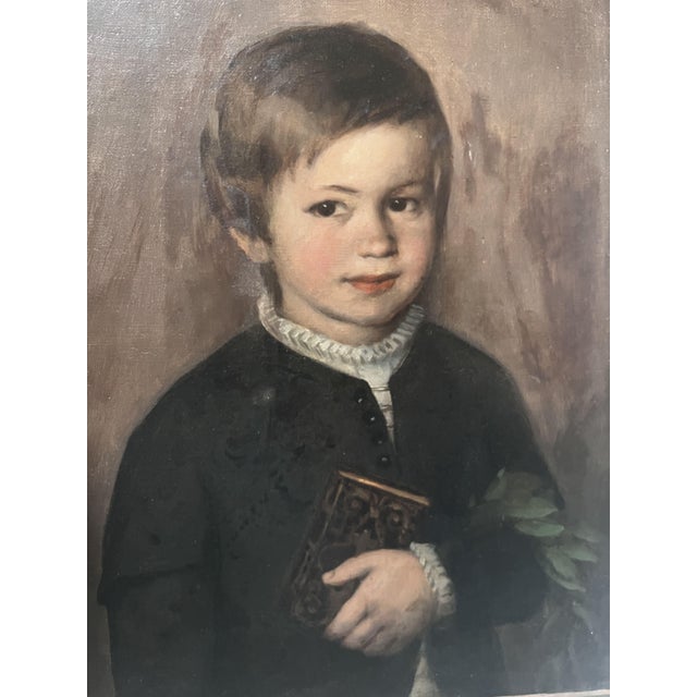 Portrait of a Boy, 19th Century, Oil on Canvas For Sale - Image 4 of 4