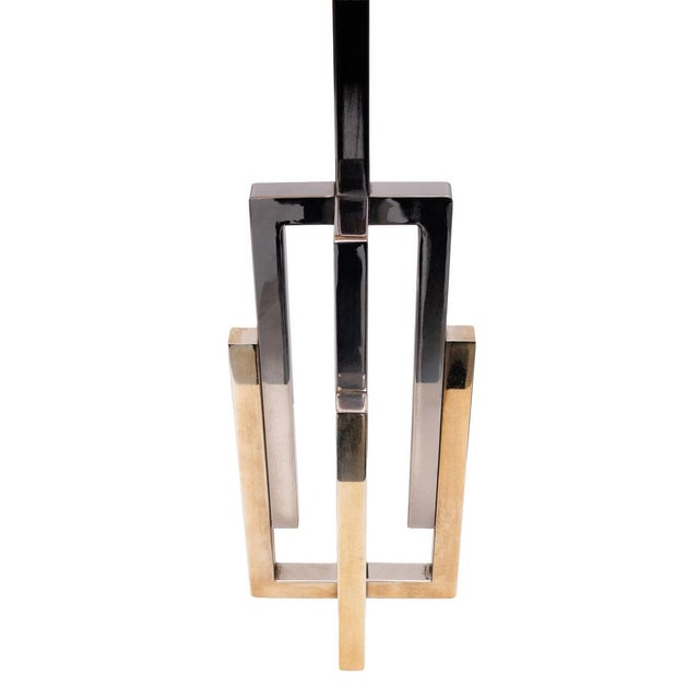 Hollywood Regency Table Lamps in Brass and Chrome, 1970s, Set of 2 For Sale - Image 4 of 9